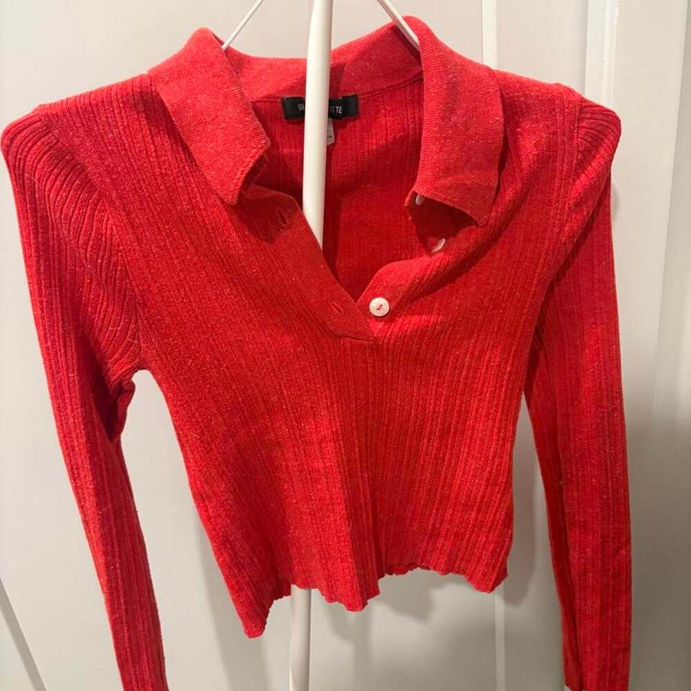 Urban outfitters red ribbed knit top